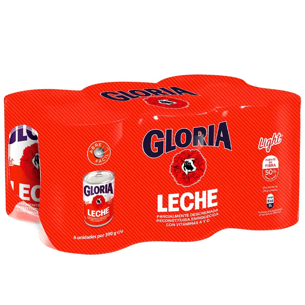 Leche Light GLORIA Lata 390...